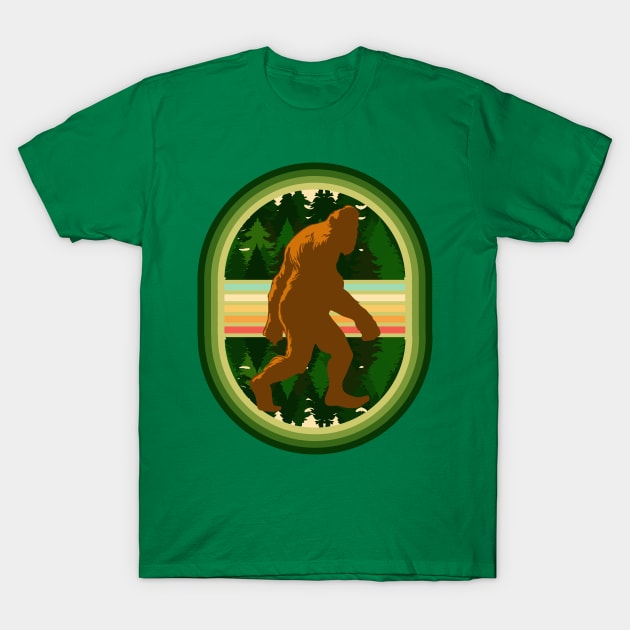 Bigfoot In The Woods Green T Shirt main image 1